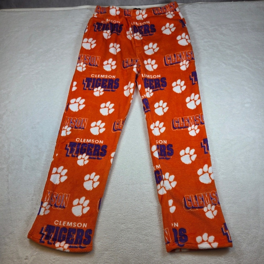 Bottom Drawers Clemson Tigers Fleece Lounge Pants Mens Large Orange Paw Print